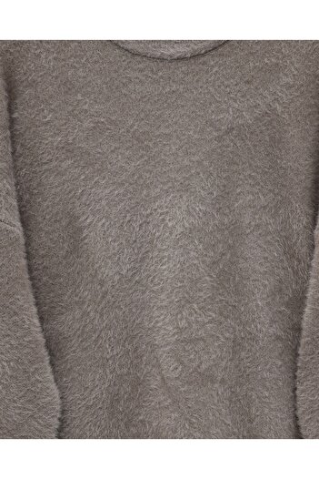 Modamorfo Bearded Long Loose Knitwear Tunic - Earth