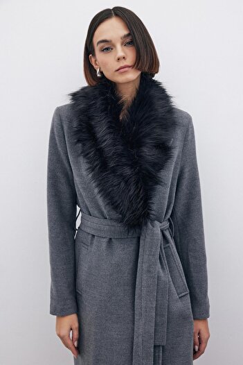 RİVASS Collar detail stamp coat