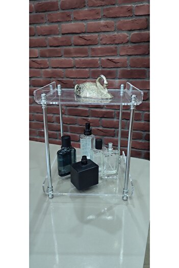innossa pleksi dekorasyon Brass Plated 2 Tier Silver Organizer
