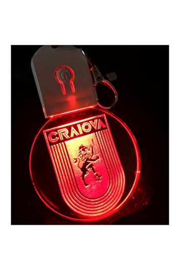 T&M Personalizare LED Keychain Acrylic CS Universitatea Craiova, Football, Battery Included, Multicolor
