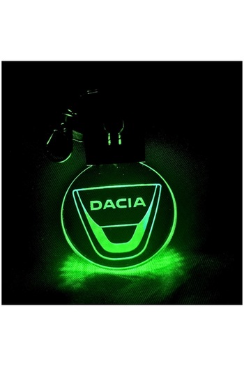 T&M Personalizare LED Keychain - Acrylic Dacia Auto, Round, Multicolor