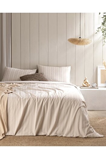 Madame Coco Amelia Double Cotton Dobby Duvet Cover Set - Stone