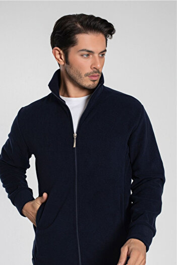 embody Men's Polar Men's Polar Fleece Hoody with zip and pockets 1025 navy blue
