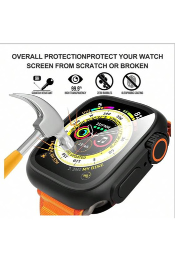 S-TOP Screen protection case front cover black compatible with Apple Watch Ultra Series 1,2,3