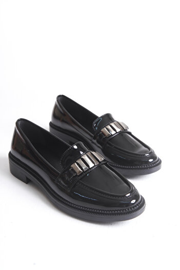 MARSEDO Дамски мокасини с катарама Classic Shoe Elen Черно лакирано кожа