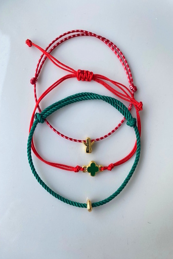Shepidi 3-Piece Angel Clover Gold Figured Marteniçka Lucky Bracelet