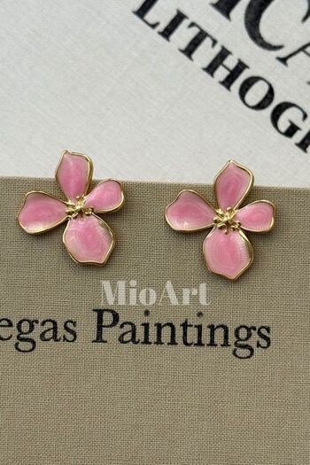 MioArt Women's Flower Stylish Design Flower Colored Earrings