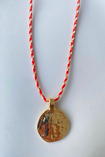 Shepidi Red String Gold Locket Necklace