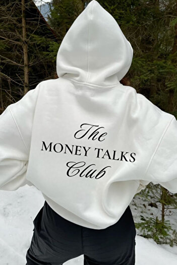 LAYORA 000Layora00 Women's Money Talks Club Printed Oversize Sweatshirt