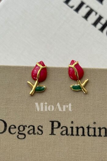 MioArt Women's Rose Design Colorful Stylish Earrings