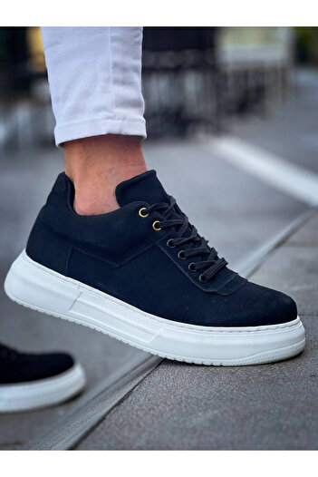 Zerenyus Zrn-X20 Premium High Sole Black Suede Casual Men's Sneaker