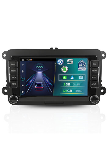 MaxTech Navigatie Volkswagen/Skoda/Seat Android 13, 2GB Ram 64GB Memorie, Carplay & Android auto, Waze