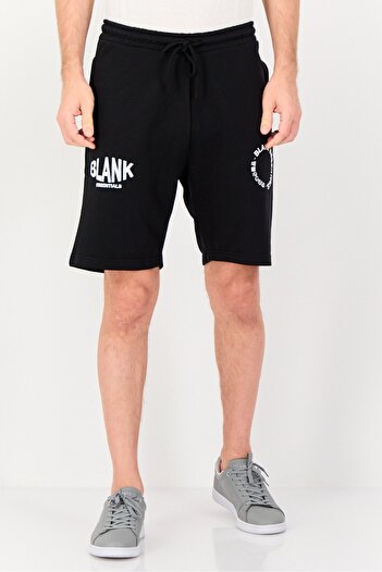BLANK ESSENTIALS Men Brand Logo Basic Shorts, Black