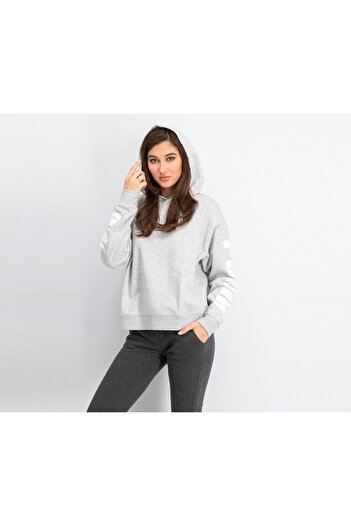 Puma Women Rebel Hoodie, Light Grey Heather