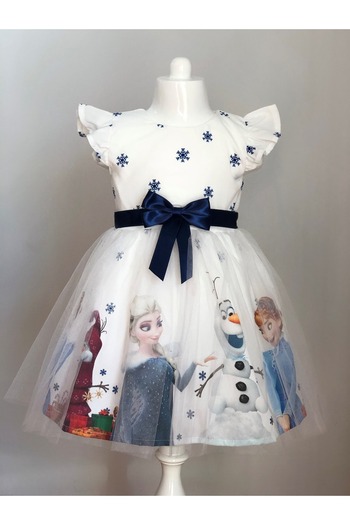 MiniBal Printed Character Girl's Birthday Party Dress 4-8 Years Old
