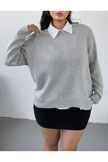 SHEIN Curve+ sweater, gray