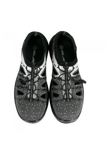 art.mas Work sandals, SB, FO, SRA, Fly-knit, metallic toe cap, gray and black, size 45,