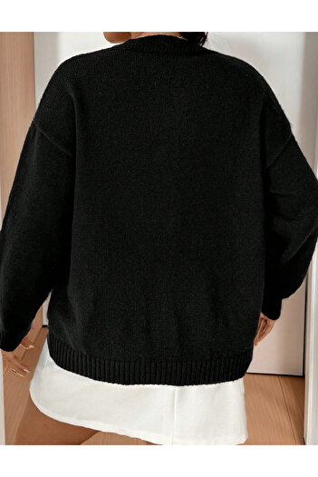 SHEIN Curve+ sweater, black