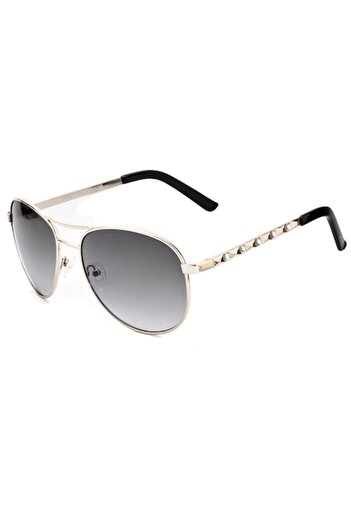 Guess Ochelari de Soare Dama GF0408-6132B, Lentile Ø61 mm, UV400, Cadru Metal Auriu, Lentile Gri, B