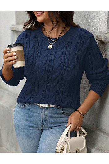 SHEIN Curve+ sweater, navy blue