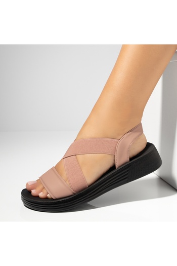 BMoD Pink women's sandals with thick sole and elastic straps MOD13910