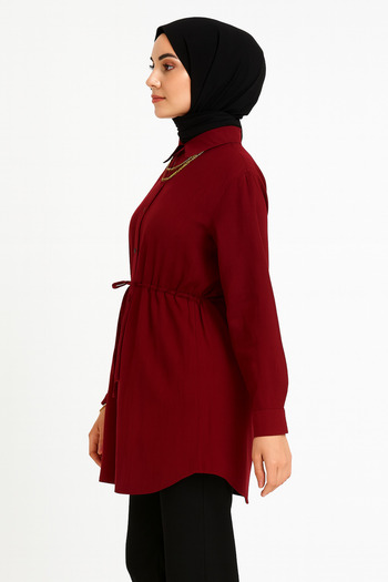 HİFADEN Women's Hijab Shirt Monaco, Balloon Sleeves and Shoulder Pleat Design: Mannequin Height1.67 Kg:62