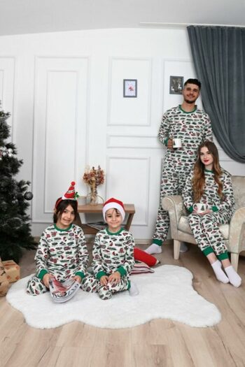 Welike Men's pajamas with Christmas motifs Cars