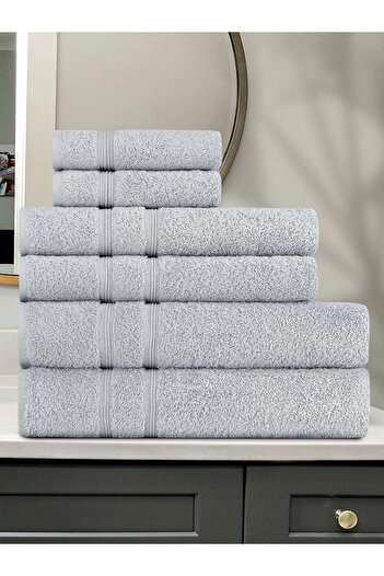 Karna Home 6-Piece Cotton Towel Set Hand Face - Hair - Bath Towel Set Gama