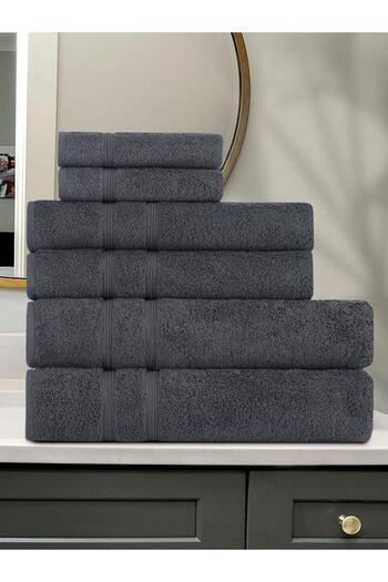 Karna Home 6-Piece Cotton Towel Set Hand Face - Hair - Bath Towel Set Gama