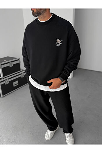 BYBASICMAN Black Flag Printed Sweatshirt Hm-0004