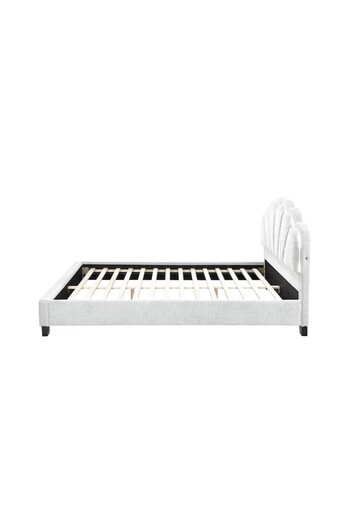 OEM Comfort 2 Upholstered Bed with LED, 160x200, Cream