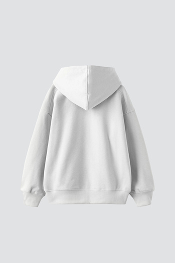 Sekizbiraltı Λευκό φούτερ με κουκούλα με στάμπα Thermal Boobs Oversize Unisex
