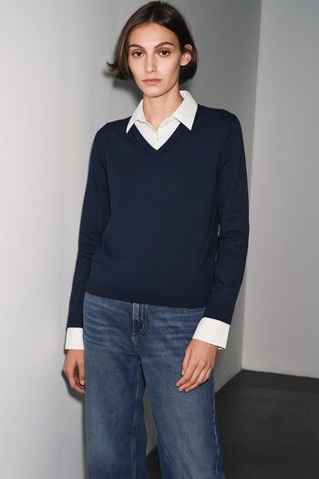 HAKKE Plain Ribbed Sweat with Shirt