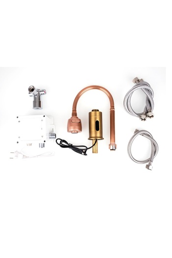 Trendy's Kitchen faucet with sensor, flexible spout, two-function aerator, antiqued bronze