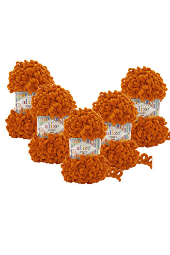 Alize (5 Pieces) Puffy Fine Hand Knitting Yarn 5-Pack 234 Fine - 100 Gr. 9 Meters. Finger Knitting Yarn