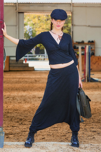 Los banditos Low-Rise Women's Bohemian Shalwar with Elasticated Cuffs