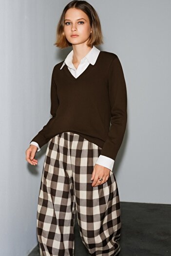 HAKKE Shirted flat ribbed sweat