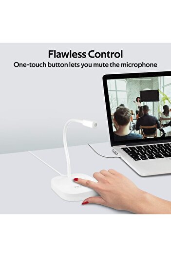 Promate USB Computer Microphone, Adjustable Gooseneck Desktop USB Condenser Mic with Tangle-Free Cab
