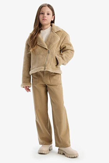 DeFacto Girl's Jacket Collar Plush Lining Coat (25 Au)