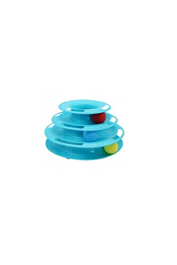 zola Jucărie interactivă pentru pisici, Zola®, turn cu bile colorate, albastru, plastic, 25,5x13 cm