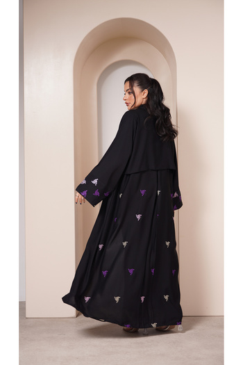 outline Casual formal abaya with colorful embroidery