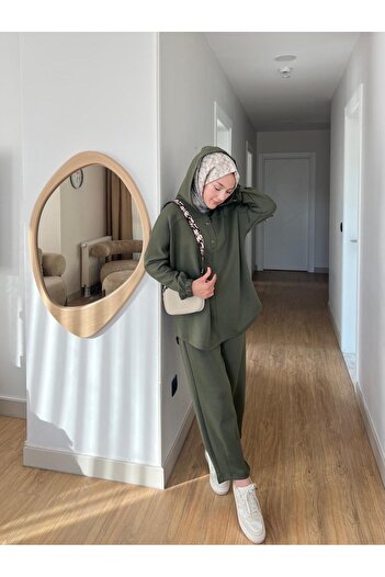 Mihran Butik Lena Modal Fabric Snap Detail Women's Hijab Two-Piece Set
