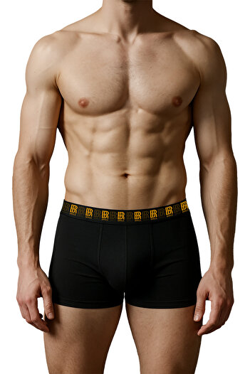 BRROS Men's 6-Piece Cotton Black Boxer Set – Comfortable and Flexible Underwear – Men's Boxer