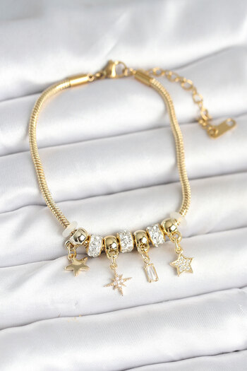 BESKAR Brass Gold Color Polar Star Charm Women's Bracelet