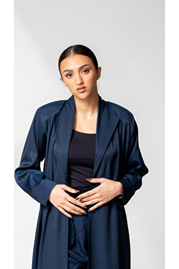 outline Two-piece abaya in navy blue