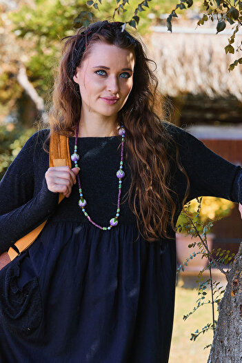 Los banditos Crew Neck Pocketed Fingerless Winter Dress