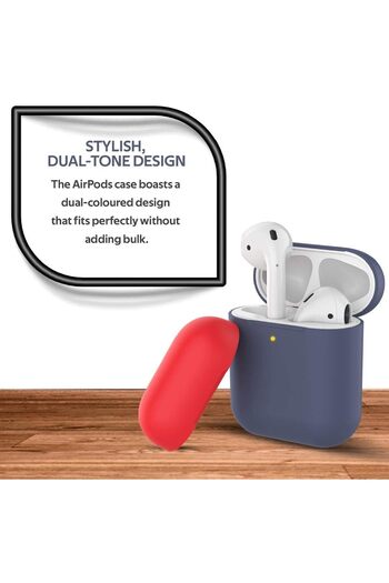 Promate Silicone Protective Case for AirPods with Slim Shockproof Design, Compatible with Wireless Charging,