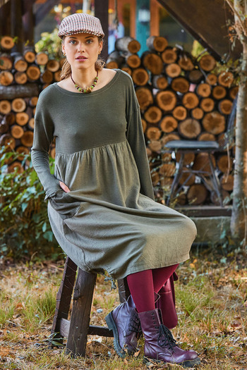 Los banditos Crew Neck Pocketed Fingerless Winter Dress