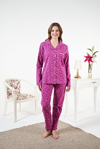 Estiva Lycra Combed Cotton Front Buttoned Pajama Set