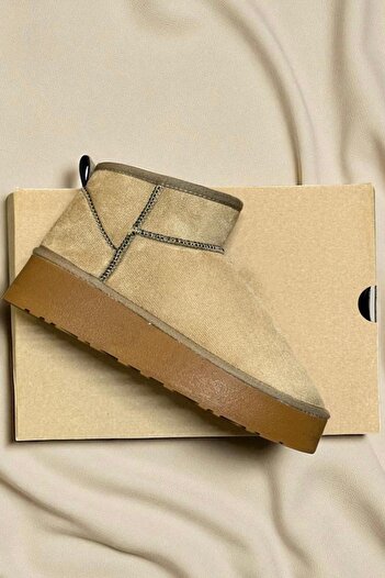 Neon Shoes Γυναικείες μπότες και μποτάκια από καστόρι με ψηλή χοντρή σόλα για το χειμώνα για το σπίτι και εκτός του